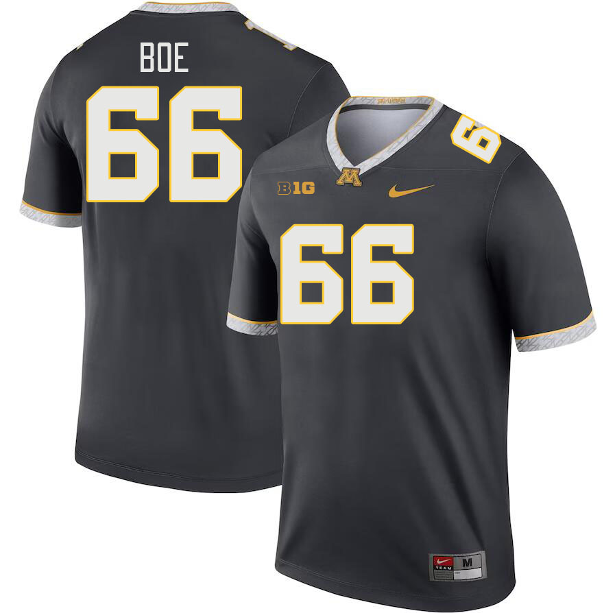 Men #66 Nathan Boe Minnesota Golden Gophers College Football Jerseys Stitched-Charcoal - Click Image to Close